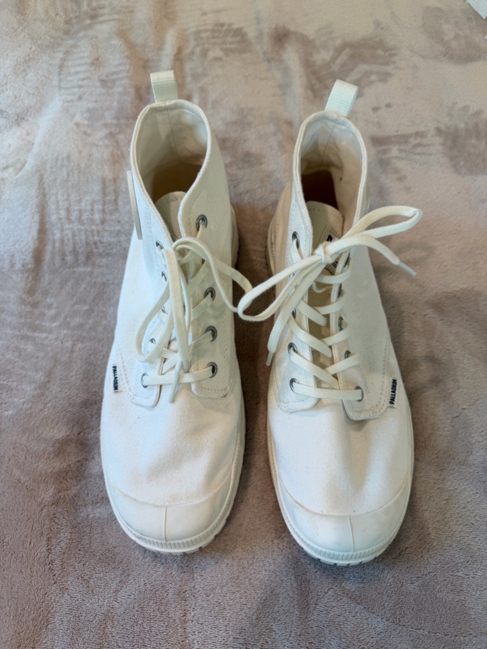 Palladium Off-White Canvas High-Top Sneakers size 9.5